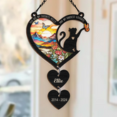 Personalized Pet Memorial Ornament, Cat Memorial Suncatcher Ornaments, Remembrance Loss of Pet Christmas Ornaments for Cat Lovers